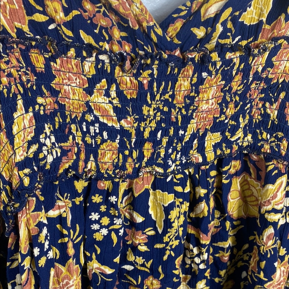 Blue Rain Bell Sleeve Blouse with Smocked Details - Picture 5 of 8